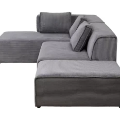 Sofas & Couches-KARE Design Ecksofa Infinity Ottomane Cord Grau Links