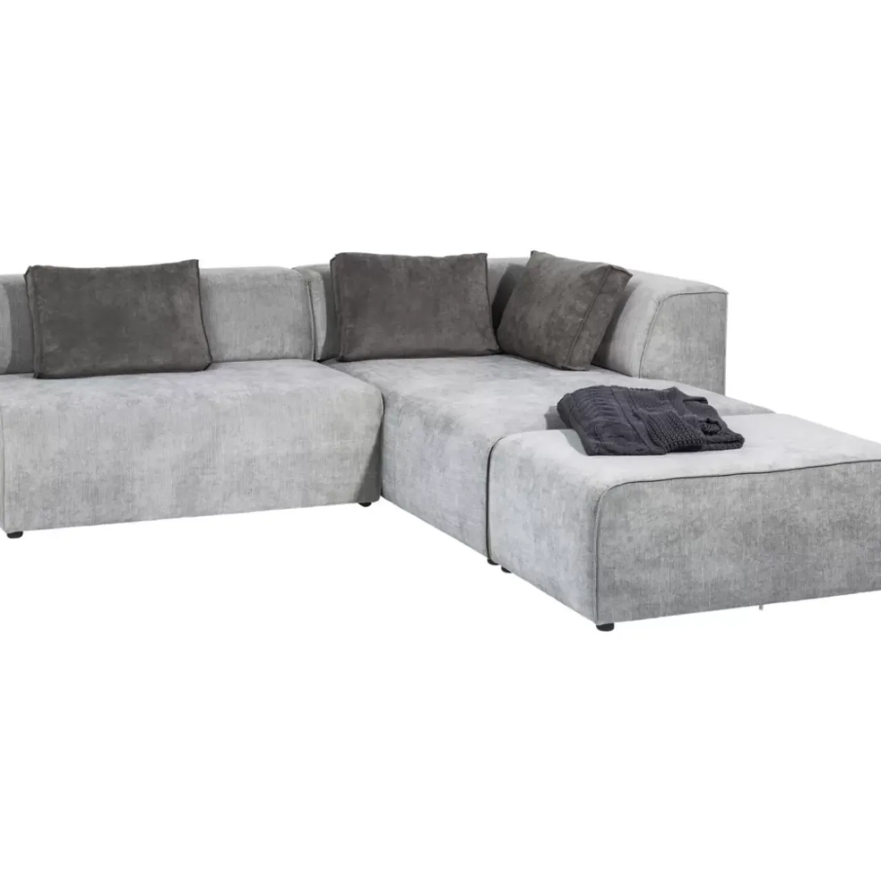 Sofas & Couches-KARE Design Ecksofa Infinity Ottomane Grau Rechts