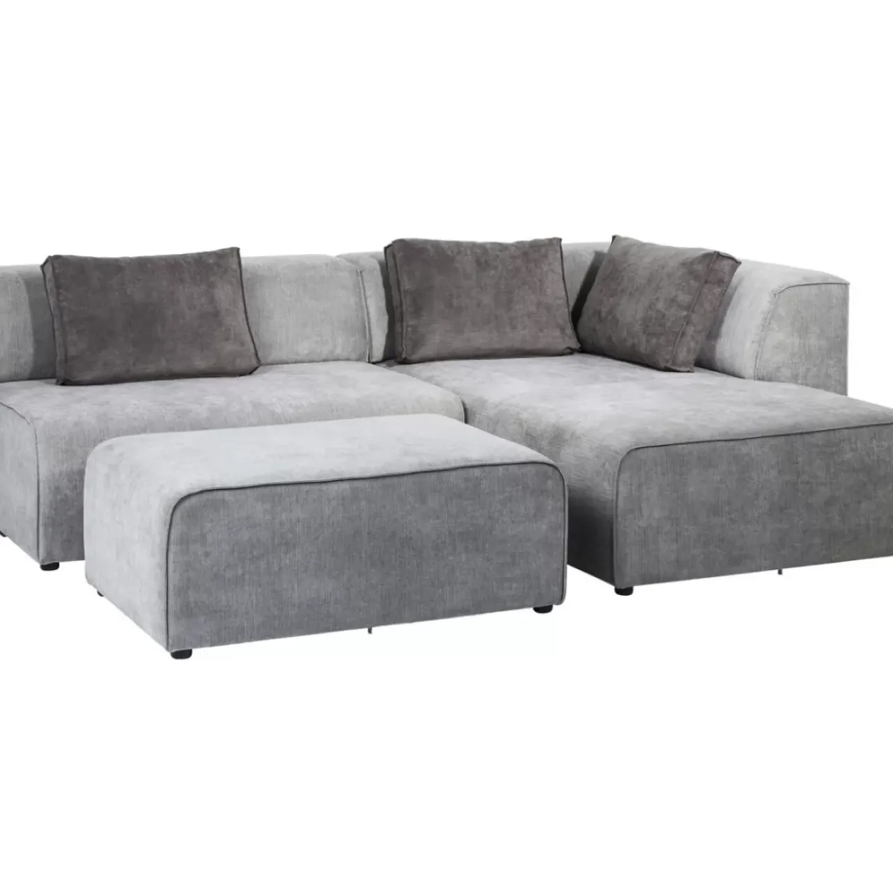 Sofas & Couches-KARE Design Ecksofa Infinity Ottomane Grau Rechts