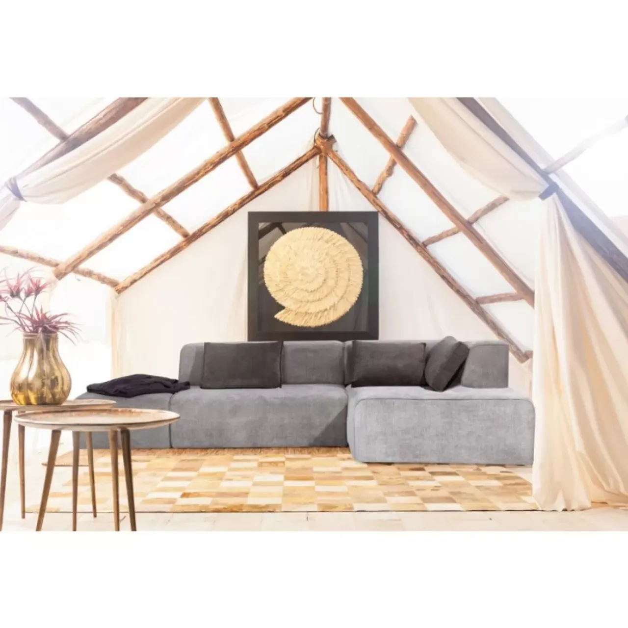 Sofas & Couches-KARE Design Ecksofa Infinity Ottomane Grau Rechts