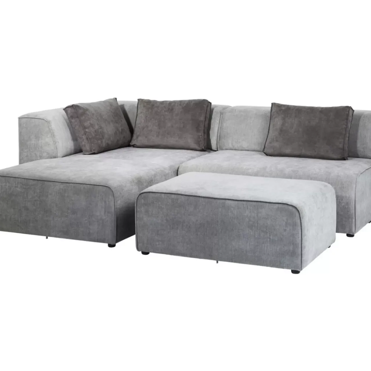 Sofas & Couches-KARE Design Ecksofa Infinity Ottomane Grau Links