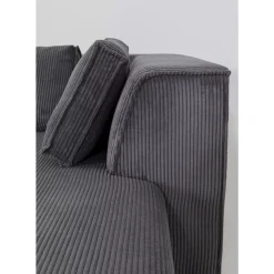 Sofas & Couches-KARE Design Ecksofa Infinity Ottomane Cord Grau Rechts