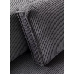 Sofas & Couches-KARE Design Ecksofa Infinity Ottomane Cord Grau Rechts