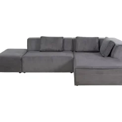 Sofas & Couches-KARE Design Ecksofa Infinity Ottomane Cord Grau Rechts
