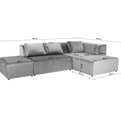 Sofas & Couches-KARE Design Ecksofa Infinity Ottomane Creme Links