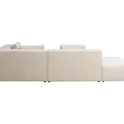 Sofas & Couches-KARE Design Ecksofa Infinity Ottomane Cord Creme Rechts