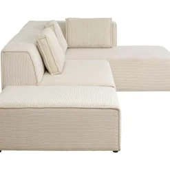 Sofas & Couches-KARE Design Ecksofa Infinity Ottomane Cord Creme Rechts