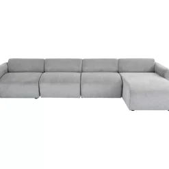 Sofas & Couches-KARE Design Ecksofa Lucca Grau Rechts 331Cm