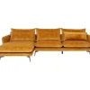Sofas & Couches-KARE Design Ecksofa Monza Links Velvet Curry 296Cm