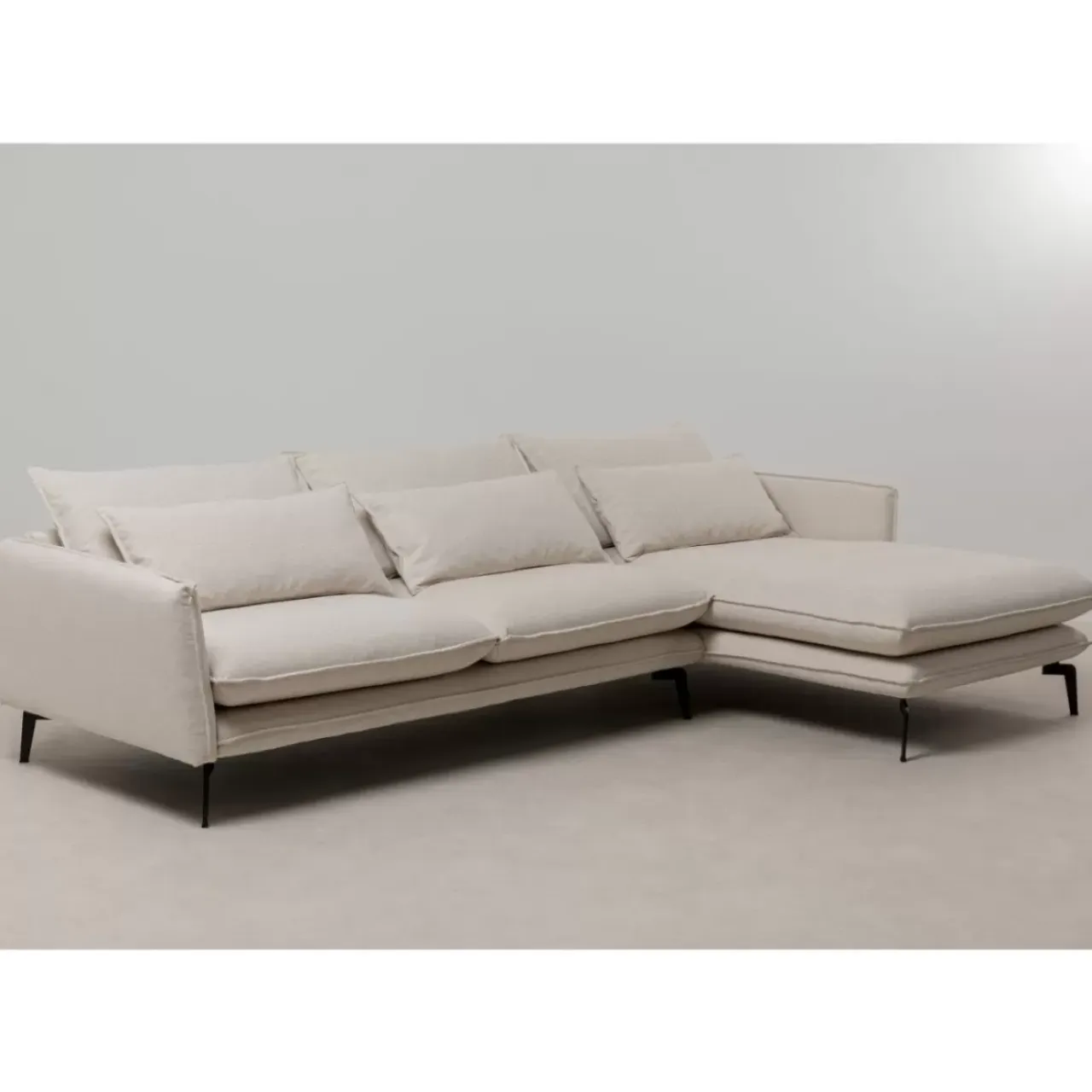 Sofas & Couches-KARE Design Ecksofa Monza Rechts Creme 296Cm