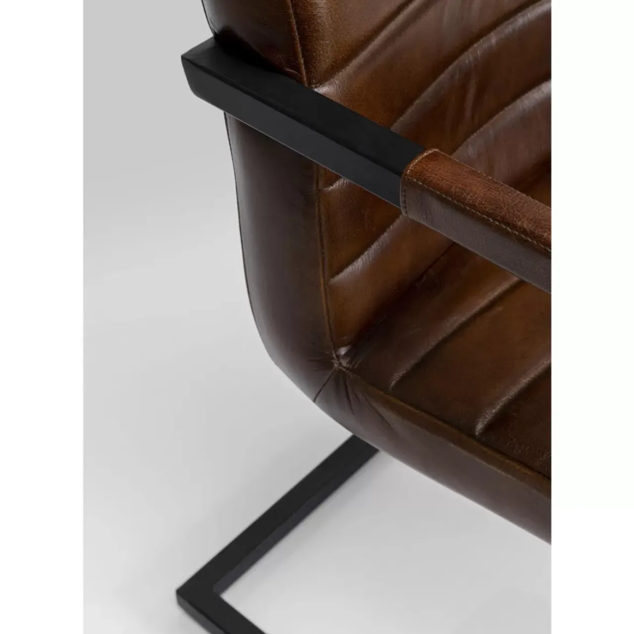 Stühle-KARE Design Freischwinger Lola Leder Braun