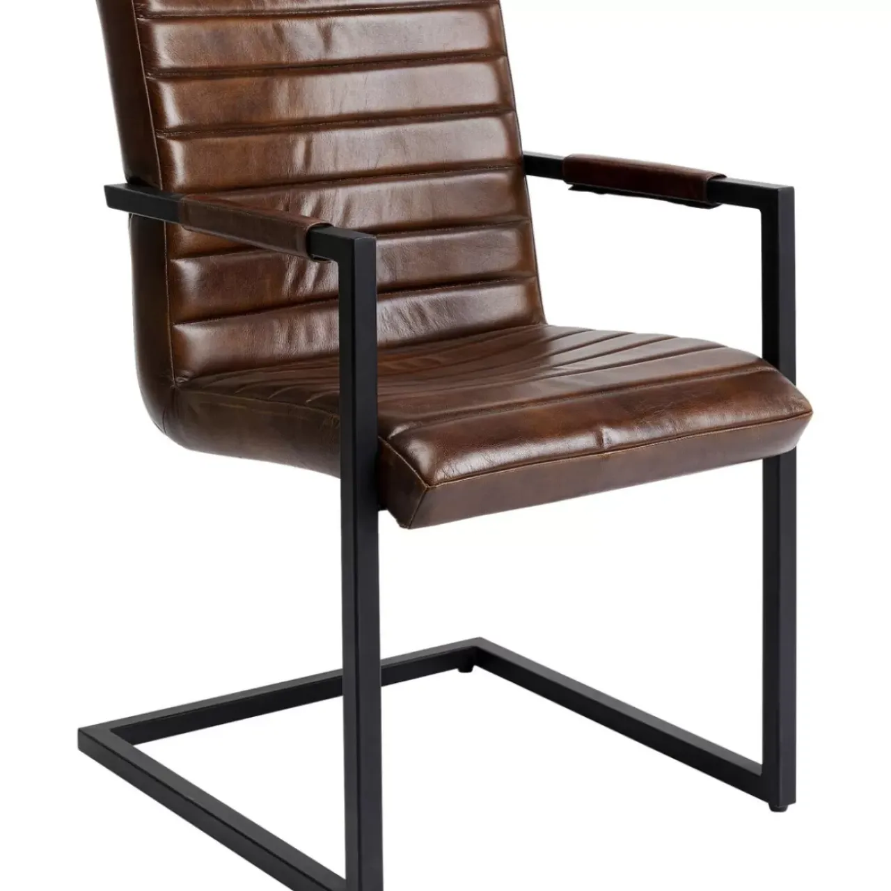Stühle-KARE Design Freischwinger Lola Leder Braun