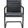 Stühle-KARE Design Freischwinger Lola Leder Grau