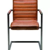 Stühle-KARE Design Freischwinger Riffle Buffalo Brown