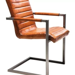 Stühle-KARE Design Freischwinger Riffle Buffalo Brown