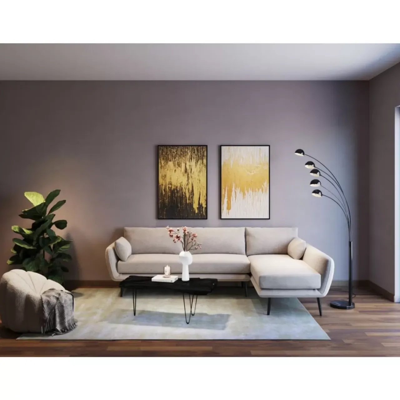 Bilder-KARE Design Gerahmtes Bild Abstract Schwarz 80X120Cm