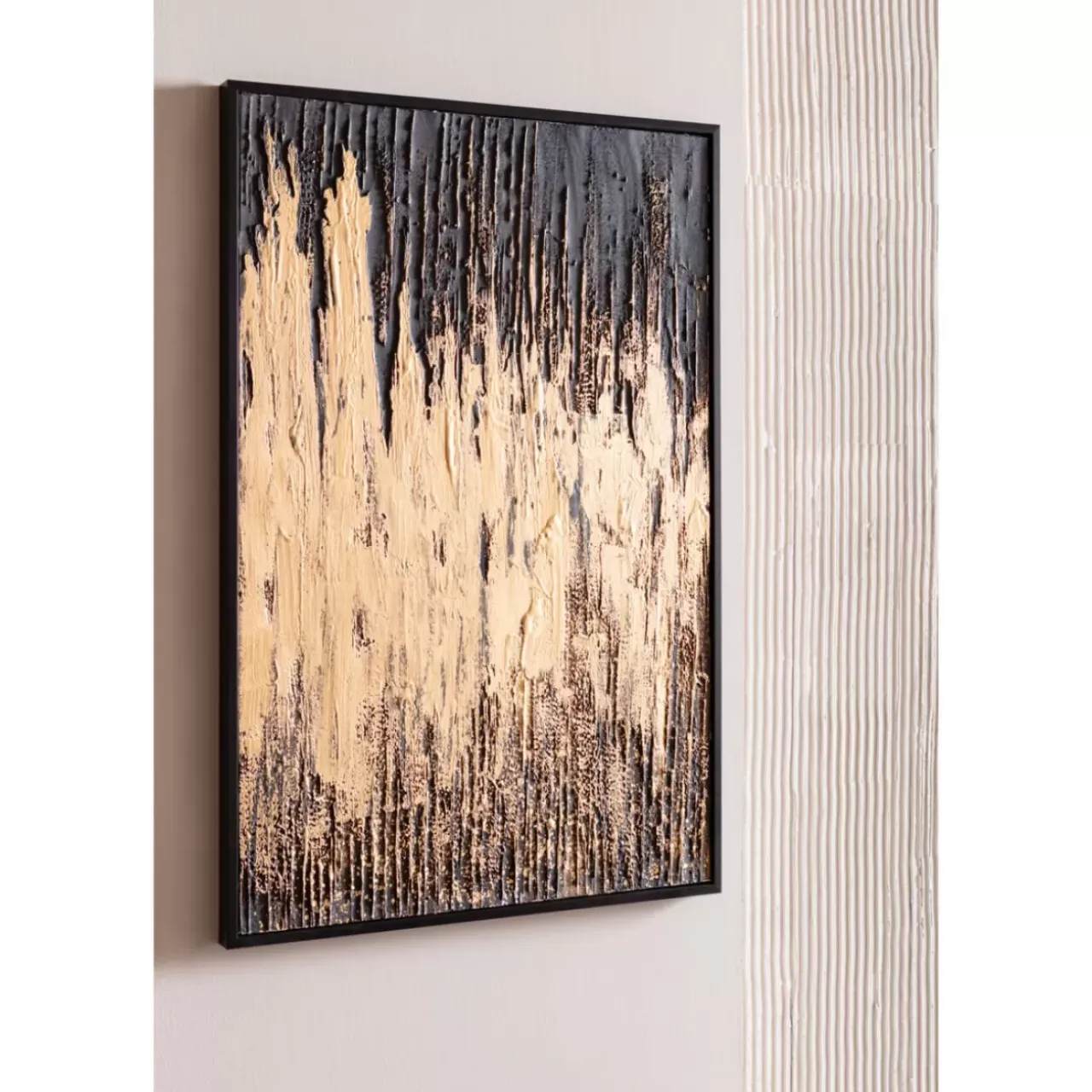 Bilder-KARE Design Gerahmtes Bild Abstract Schwarz 80X120Cm