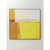 Bilder-KARE Design Gerahmtes Bild Abstract Shapes Gelb 113X113Cm