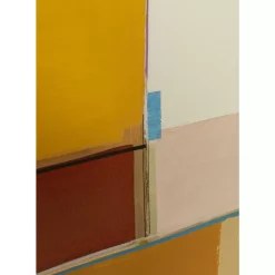 Bilder-KARE Design Gerahmtes Bild Abstract Shapes Gelb 113X113Cm