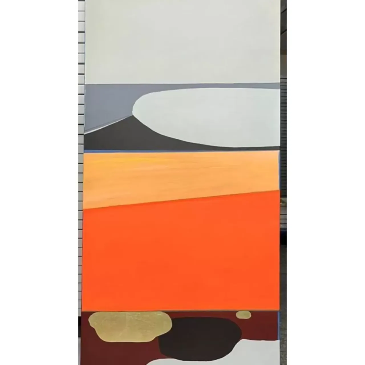 Bilder-KARE Design Gerahmtes Bild Abstract Shapes Orange 73X143Cm