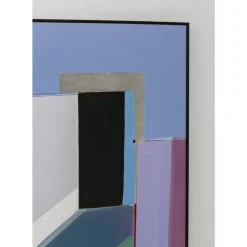 Bilder-KARE Design Gerahmtes Bild Abstract Shapes Lila 113X113Cm