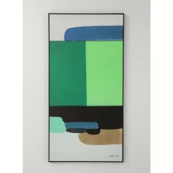 Bilder-KARE Design Gerahmtes Bild Abstract Shapes Grun 73X143Cm