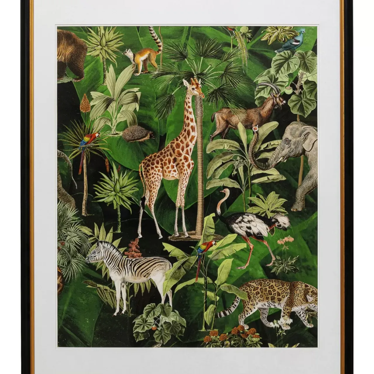 Bilder-KARE Design Gerahmtes Bild Animals In Jungle 80X100Cm