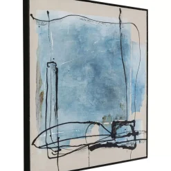 Bilder-KARE Design Gerahmtes Bild Dust Blau 100X100Cm