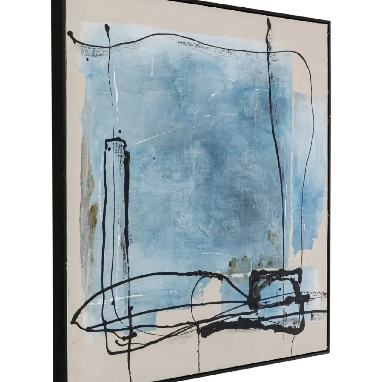 Bilder-KARE Design Gerahmtes Bild Dust Blau 100X100Cm