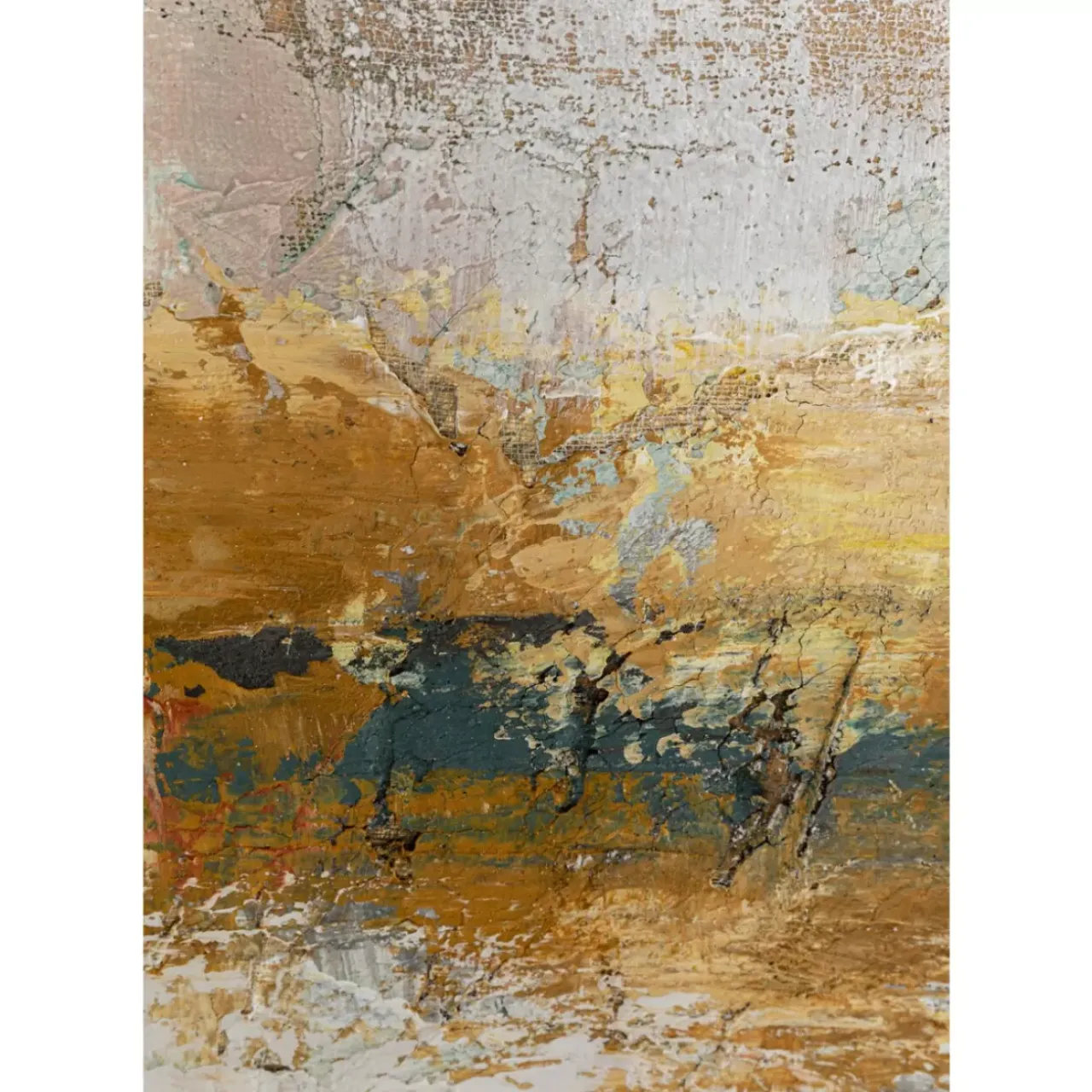 Bilder-KARE Design Gerahmtes Bild Dust Gold 120X120Cm