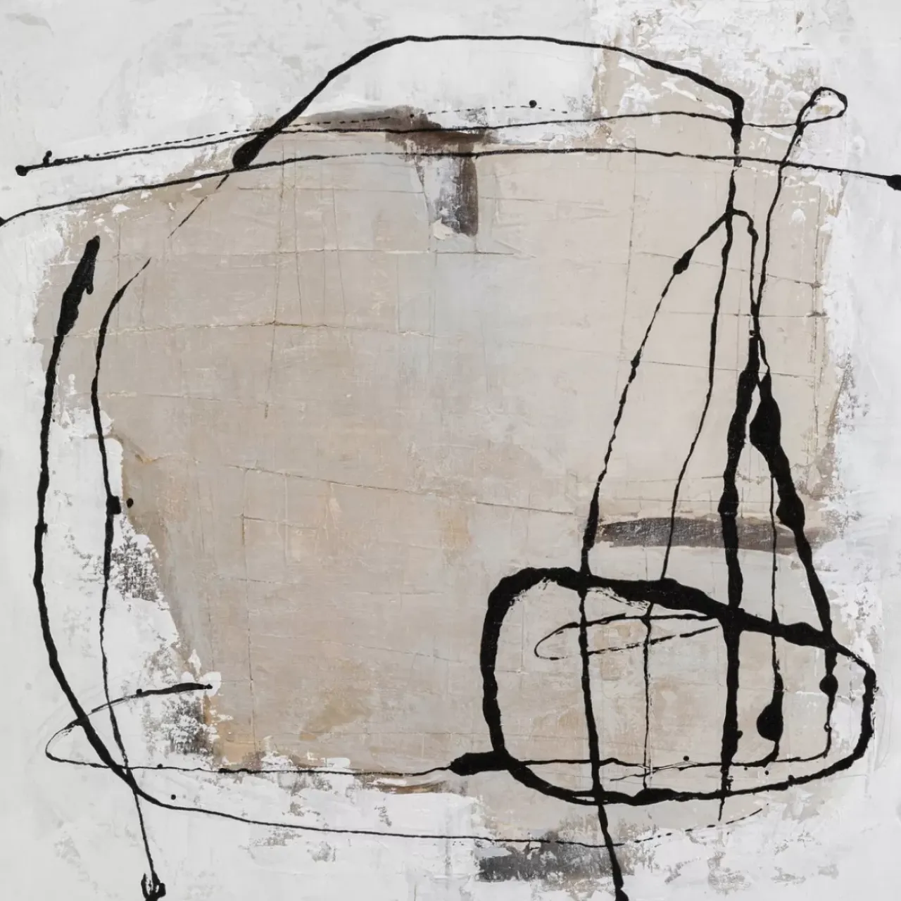Bilder-KARE Design Gerahmtes Bild Dust Grau 100X100Cm