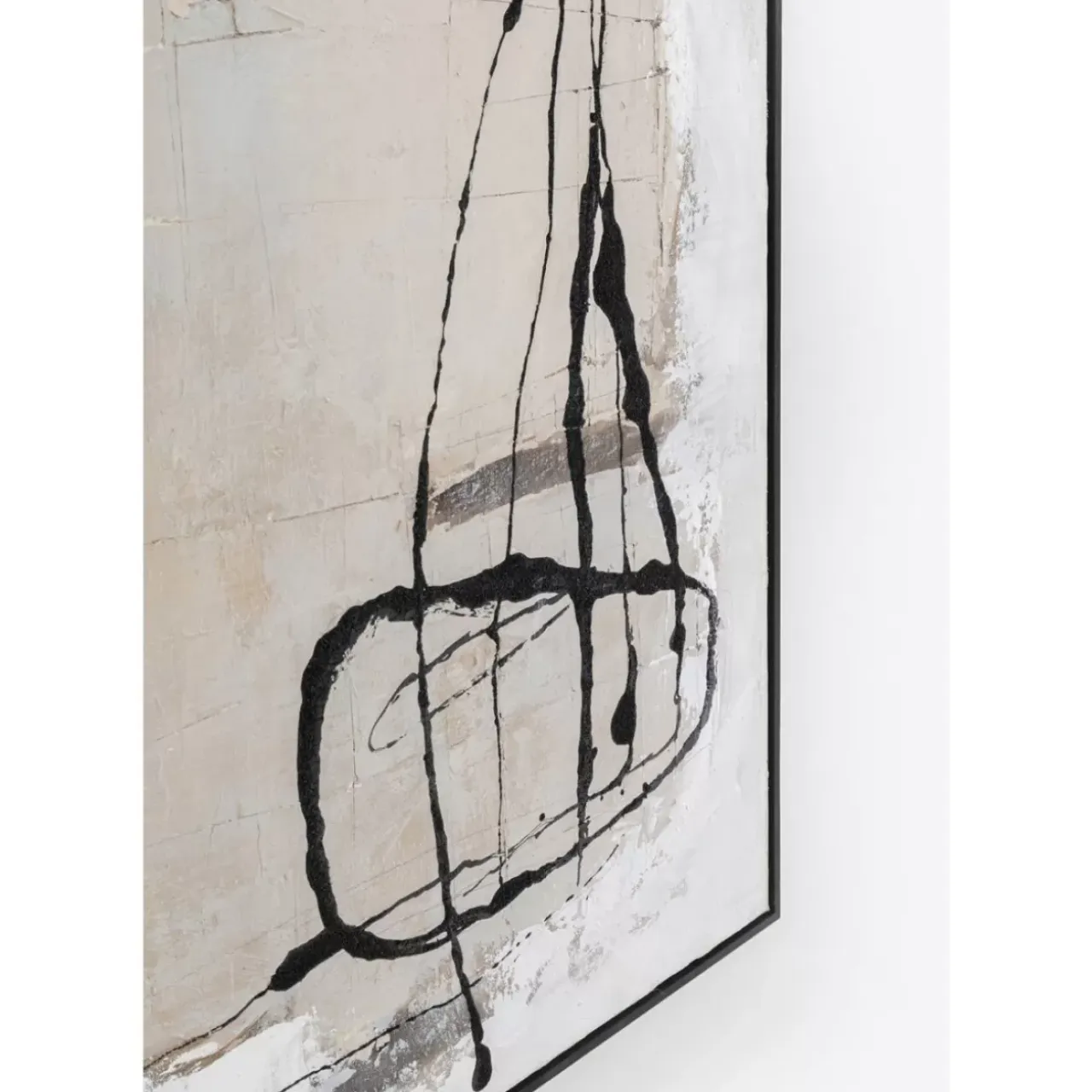Bilder-KARE Design Gerahmtes Bild Dust Grau 100X100Cm