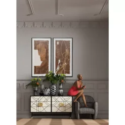 Bilder-KARE Design Gerahmtes Bild Essence Geo 60X120Cm