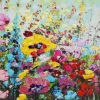 Bilder-KARE Design Gerahmtes Bild Flowery Meadow 100X100Cm
