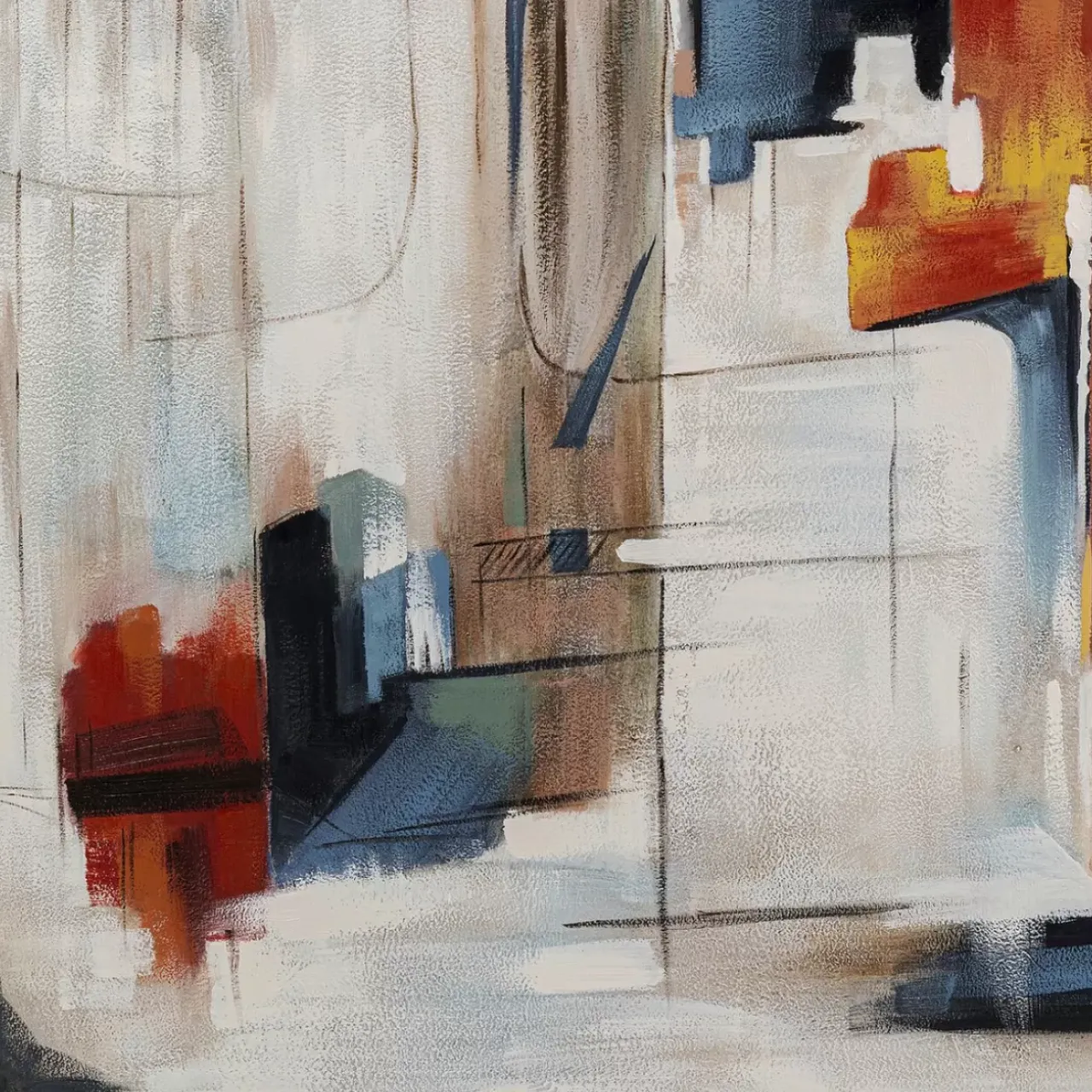 Bilder-KARE Design Gerahmtes Bild Visione Obliquo 100X100Cm