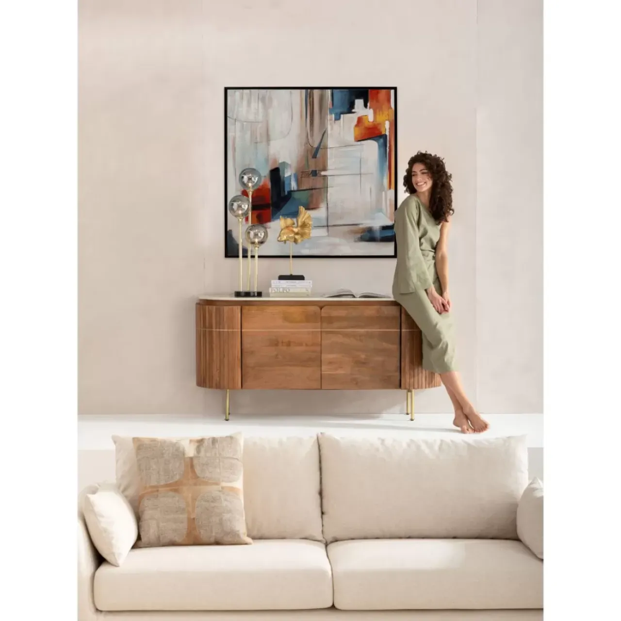 Bilder-KARE Design Gerahmtes Bild Visione Obliquo 100X100Cm