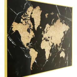 Bilder-KARE Design Gerahmtes Bild World Map 150X100Cm