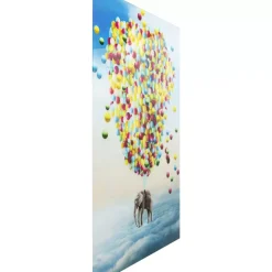 Bilder-KARE Design Glasbild Balloon Elephant 100X150Cm