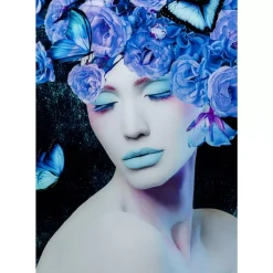 Bilder-KARE Design Glasbild Blue Queen 80X120Cm
