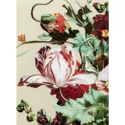 Bilder-KARE Design Glasbild Bouquet Beauty Beige 100X100Cm