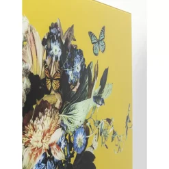 Bilder-KARE Design Glasbild Bouquet Beauty Gelb 100X100Cm