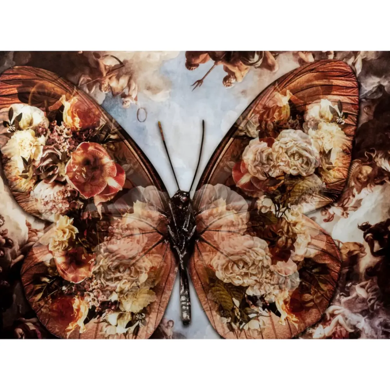 Bilder-KARE Design Glasbild Butterfly 150X100Cm