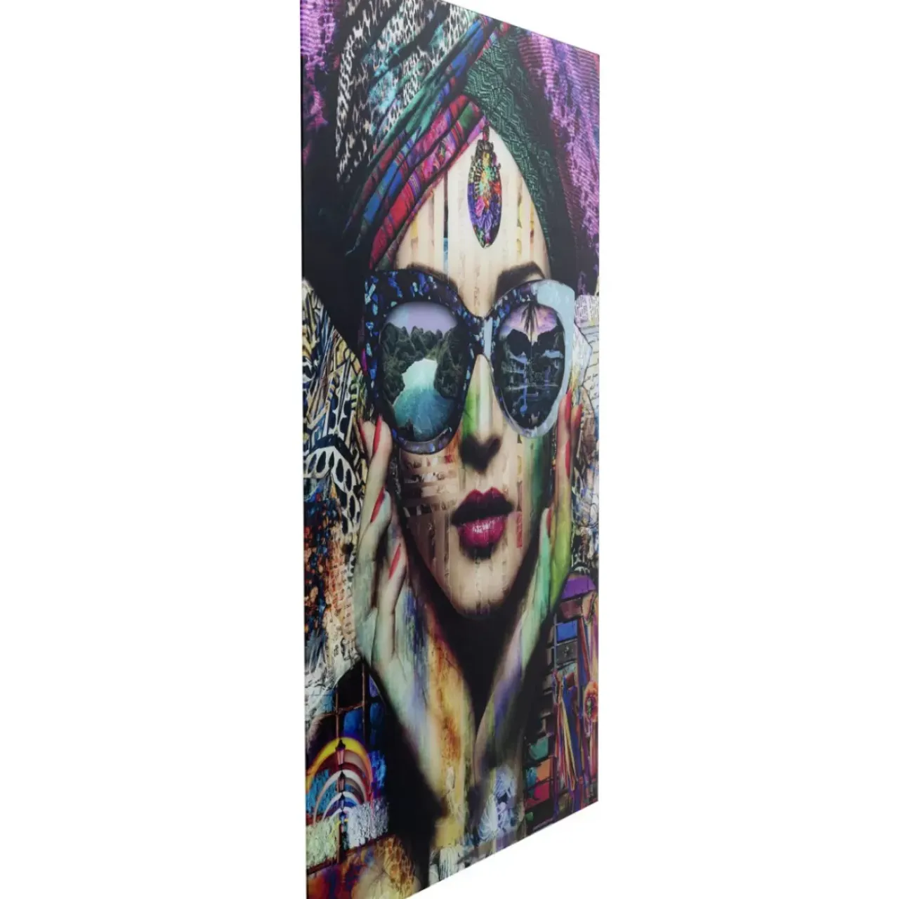 Bilder-KARE Design Glasbild Colorful Artist 80X120Cm