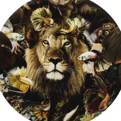 Bilder-KARE Design Glasbild Curious Lion O100Cm