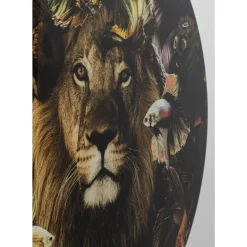 Bilder-KARE Design Glasbild Curious Lion O100Cm