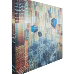 Bilder-KARE Design Glasbild 3D Future City 150X100Cm