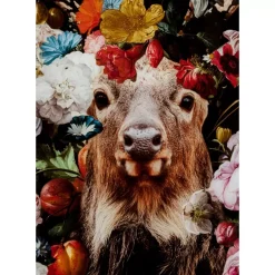 Bilder-KARE Design Glasbild Deer Garden 80X120Cm