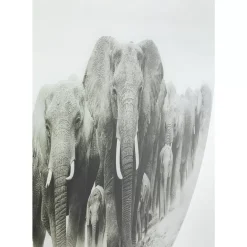 Bilder-KARE Design Glasbild Elephant Walk O120Cm