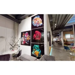 Bilder-KARE Design Glasbild Fire Fish 100X100Cm
