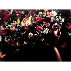 Bilder-KARE Design Glasbild Flowery Shoulder View 150X100Cm